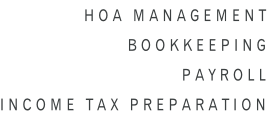 HOA Management Bookkeeping Payroll Income Tax Preparation